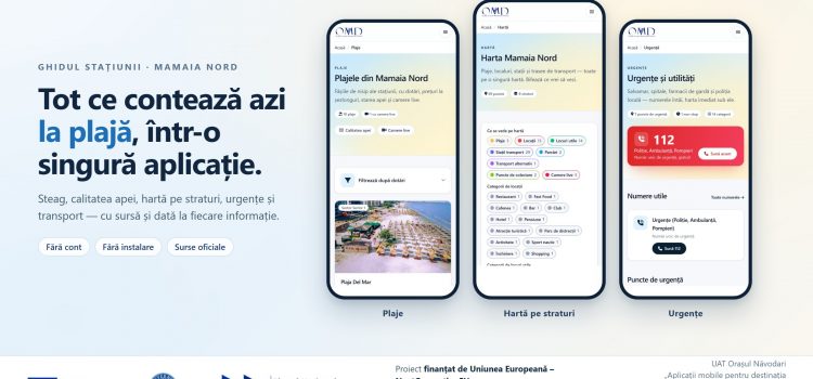 Aplicația Mamaia Nord: ghidul digital al stațiunii, într-o singură pagină